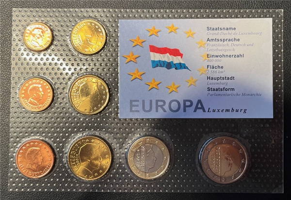 KMS - Luxemburg 2002 - EURO-Motivsatz - ("auf Folie verschweißt")
