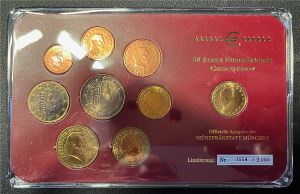KMS - Luxemburg 2003 - KMS-Prestigesatz mit vergolderte 10 Cent (ungeöffnet und org verschweißt)