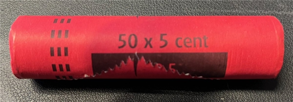 Münzrolle - 50 x 5 Cent Münze Luxemburg- 2002 - "Großherzog Henri I"