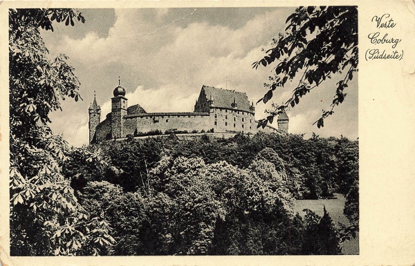 AK Coburg (96450), Veste Coburg (Südseite), gelaufen am 25.06.1941, FELDPOST (Deslau)