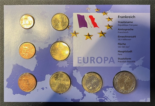 KMS - Frankreich - KMS-Satz, "Euro-Umlaufmüznen" (ungeöffnet) (3)