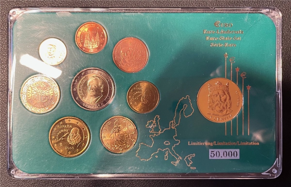 KMS - Frankreich - Prestiges-Cpoun-Set mit Sondermarke, vergoldet (org. verschweißt)