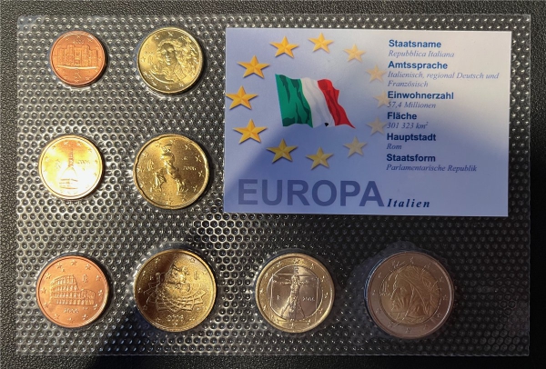 KMS - Italien 2006 - EURO-Motivsatz - ("auf Folie verschweißt")