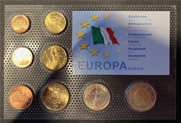 KMS - Italien 2008 - EURO-Motivsatz - ("auf Folie verschweißt")