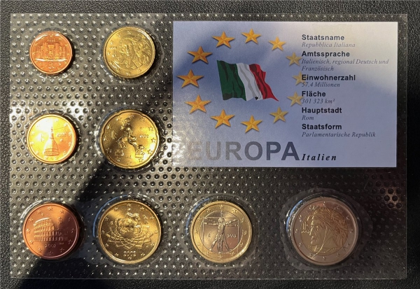 KMS - Italien 2002 - EURO-Motivsatz - ("auf Folie verschweißt")