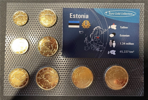 KMS - Estland 2011 - EURO-Motivsatz, vergoldet - ("auf Folie verschweißt")