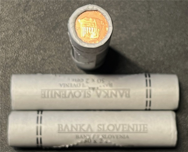 Münzrolle - 50 x 2 Cent Münze Slowenien- 2007 - "Fürstenstein"