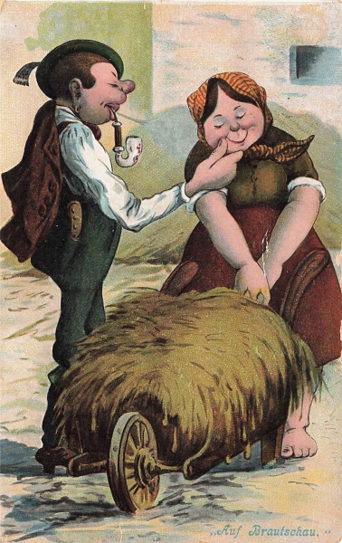 AK "Auf Brautschau", Motivkarte., gelaufen am 24.03.1906 (Bregenz)
