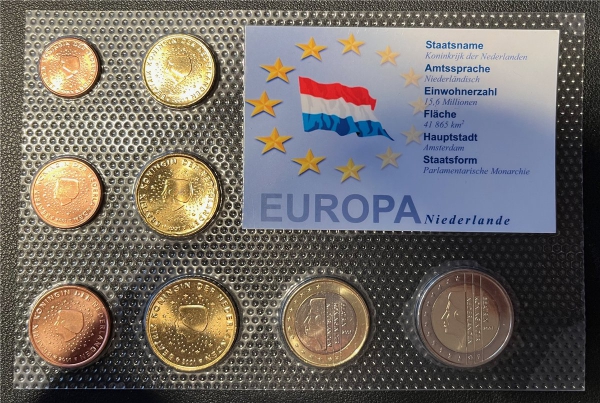 KMS - Niederlande 2001 - EURO-Motivsatz - ("auf Folie verschweißt")