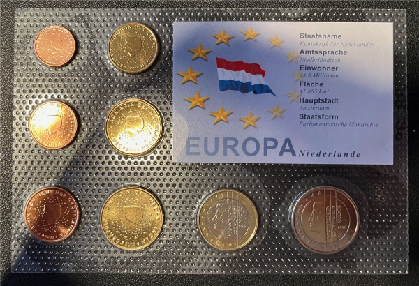 KMS - Niederlande 2002 - EURO-Motivsatz - ("auf Folie verschweißt")