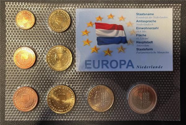 KMS - Niederlande 2008 - EURO-Motivsatz - ("auf Folie verschweißt")