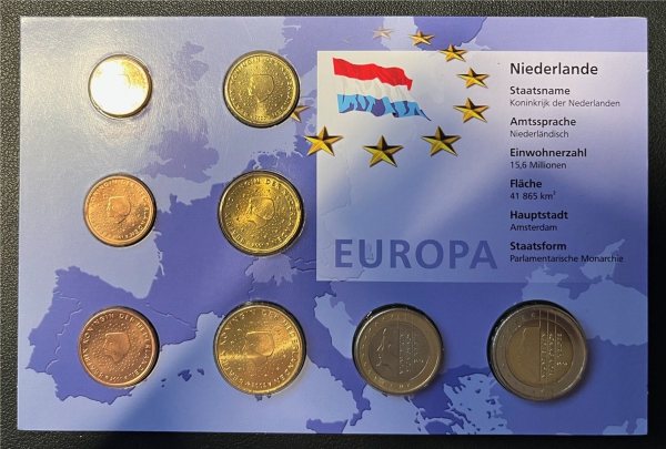 KMS - Niederlande - KMS-Satz, "Euro-Münzen", (org. verpackt und verschweißt)
