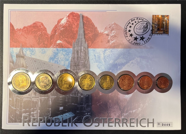 Numisbrief - Österreich 2002 - KMS-Satz - im Folder, limitiert, (ungeöffent) (2)
