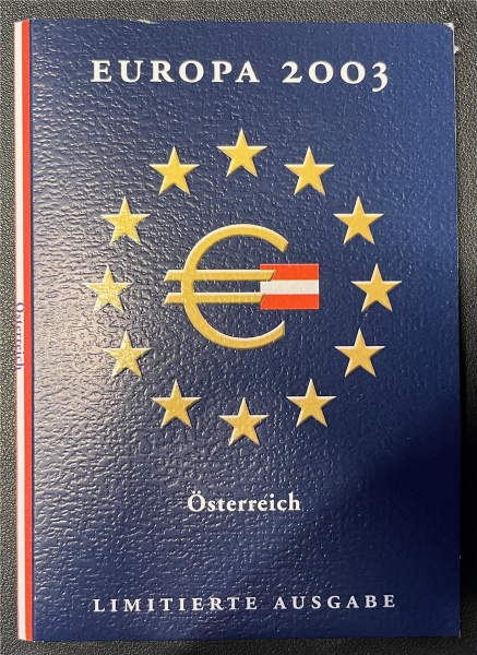 KMS - Österreich 2003 - Orgnial-Folder "Europa 2003" (org.verpakt und verschweißt)