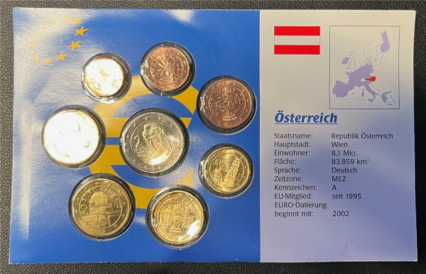 KMS - Österreich 2002 - Papp-Folder (org.verpakt und verschweißt)