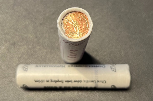 Münzrolle - 50 x 2 Cent Münze Österreich - 2002 - "Edelweiß"