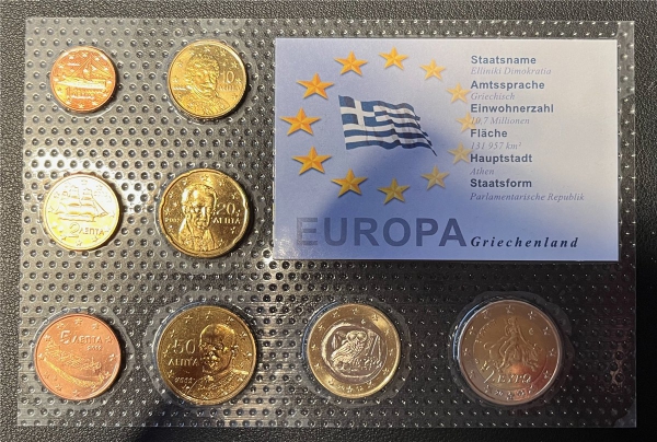 KMS - Griechenland 2002 - EURO-Motivsatz - ("auf Folie verschweißt")