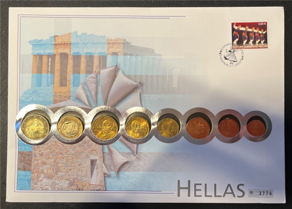 Numisbrief - Griechenland  - KMS-Satz - im Folder, limitiert, (ungeöffent)