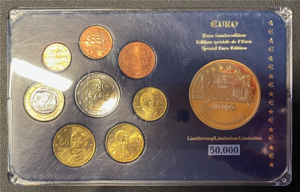 KMS - Griechenland 2002 - "Prestige-Euro-Kursmünzen" (org.verpackt, verschweißt)