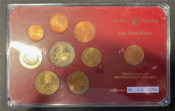 KMS - Griechenland 2002 - "Prestige-Euro - Ein Jahr Euro" (org.verpackt, verschweißt)