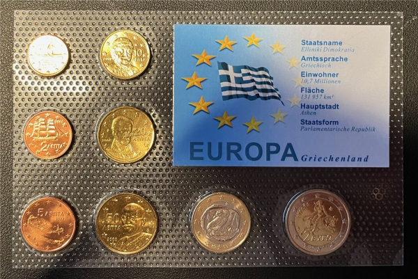 KMS - Griechenland 2008 - EURO-Motivsatz - ("auf Folie verschweißt")