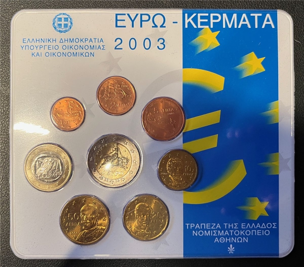 KMS - Griechenland 2003 - "Euro-Kursmünsen - Orginal verpackt" (verschweißt)