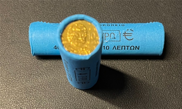 Münzrolle - 40 x 10 Cent Münze Griechenland 2003 - "Rigas Velestinlis-Fereos"