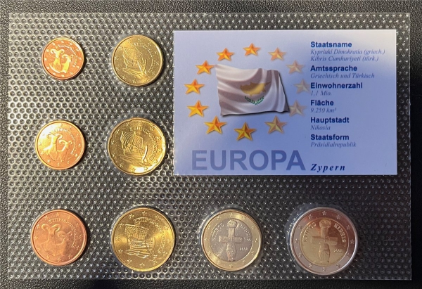 KMS - Zypern 2008 - EURO-Motivsatz - ("auf Folie verschweißt")