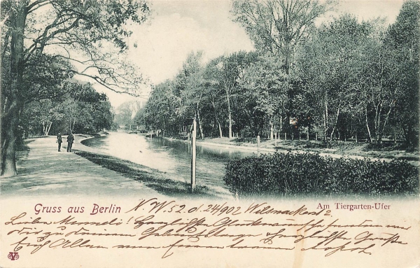 AK Berlin (10115), Am Tiergarten-Ufer, gelaufen am 14.09.1902 (Zürich)