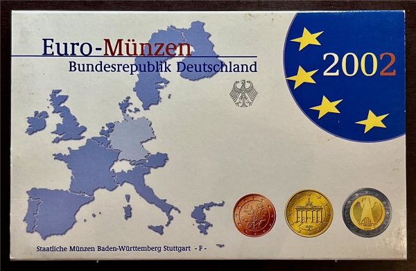 KMS - Deutschland - "Kursmünzensatz EURO 2002 - Stuttgart -F-"