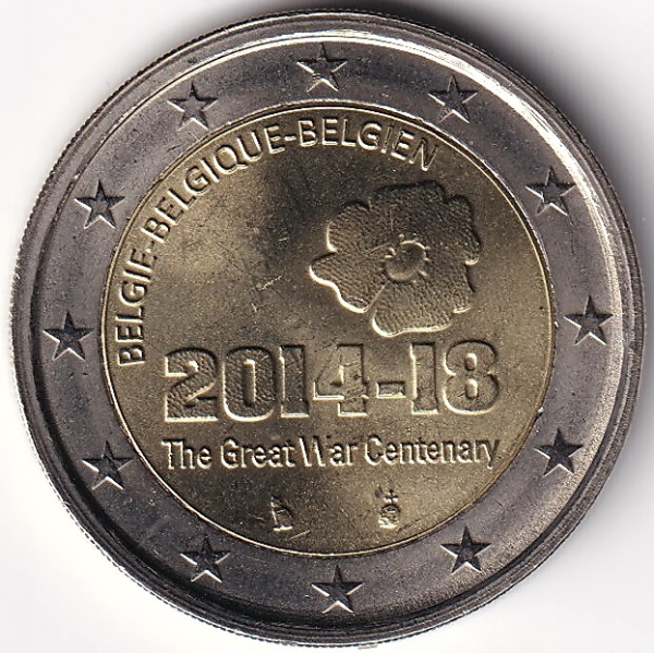 COI-0956 - 2 Euro Gedenkmünze Belgien - 2014 - "100. Jahrestag Ausbruch Erster Weltkrieg"