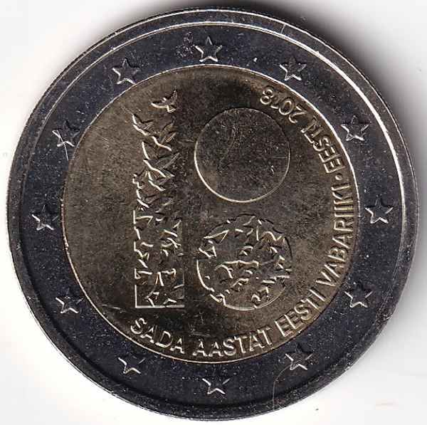 2 Euro Gedenkmünze Estland - 2018 - "100 Jahre Republik Estland"