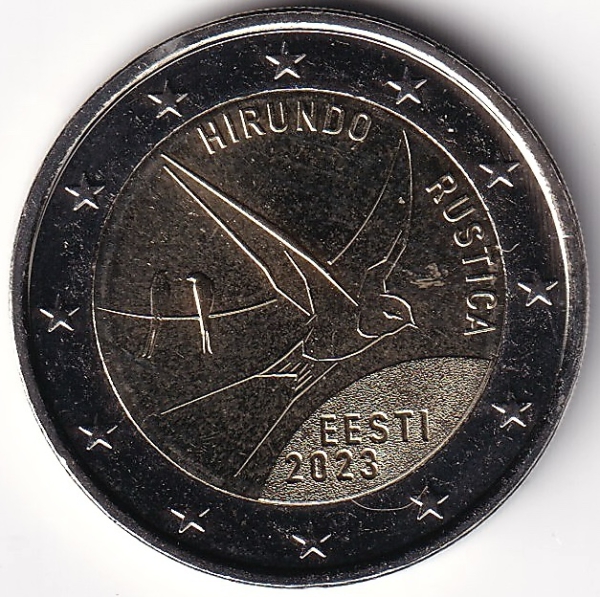 2 Euro Gedenkmünze Estland - 2023 - "Nationalvogel Rauchschwalbe"