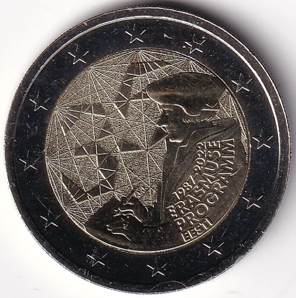 2 Euro Gedenkmünze Estland - 2022 - "30 Jahre Erasmus-Programm"