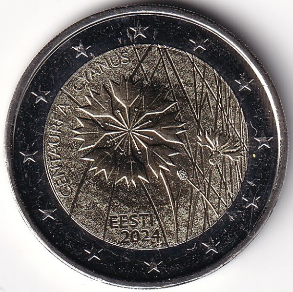 2 Euro Gedenkmünze Estland - 2024 - "Die Kornblume als estnische Nationalblume"