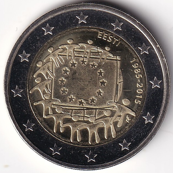 2 Euro Gedenkmünze Estland - 2015 - "30 Jahre Europaflagge"