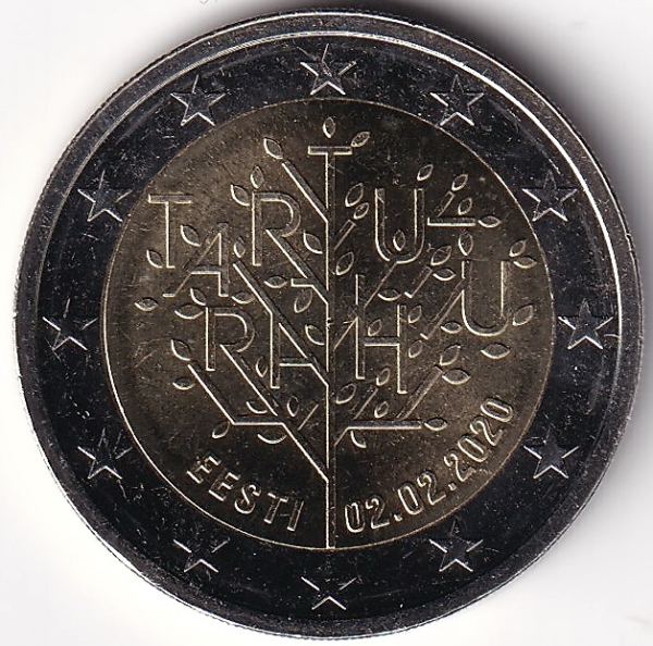 2 Euro Gedenkmünze Estland - 2020 - "100 Jahre Friedensvertag von Tartu"