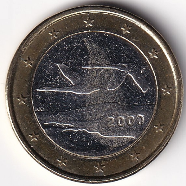 1 Euro Münze Finnland - 2000 - "Fliegende Singschwäne"