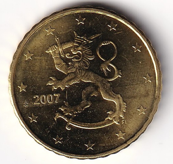 10 Cent Münze Finnland - 2007 - "Löwe mit Schwert und Krone"
