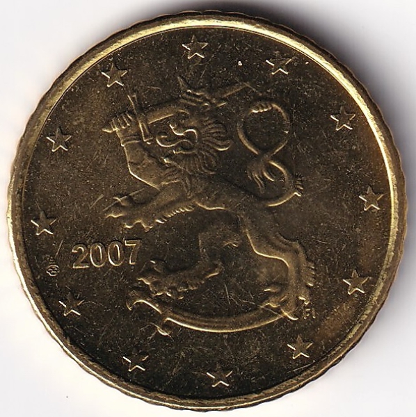 50 Cent Münze Finnland - 2007 - "Löwe mit Schwert und Krone"