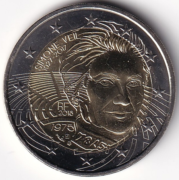 2 Euro Gedenkmünze Frankreich - 2018 - "Simone Veil (1927-2017)"