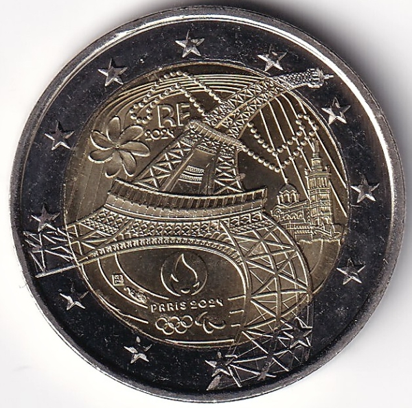 2 Euro Gedenkmünze Frankreich - 2024 - "Olympische Spiele in Paris"