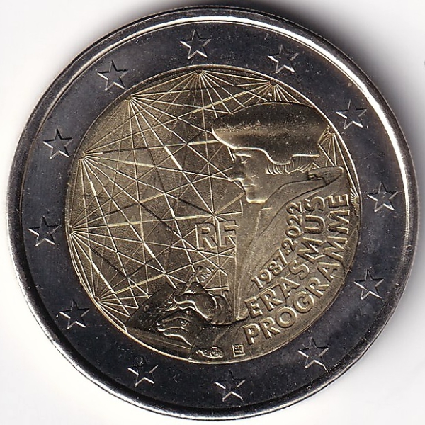 2 Euro Gedenkmünze Frankreich - 2022 - "35 Jahre Erasmus-Programm"
