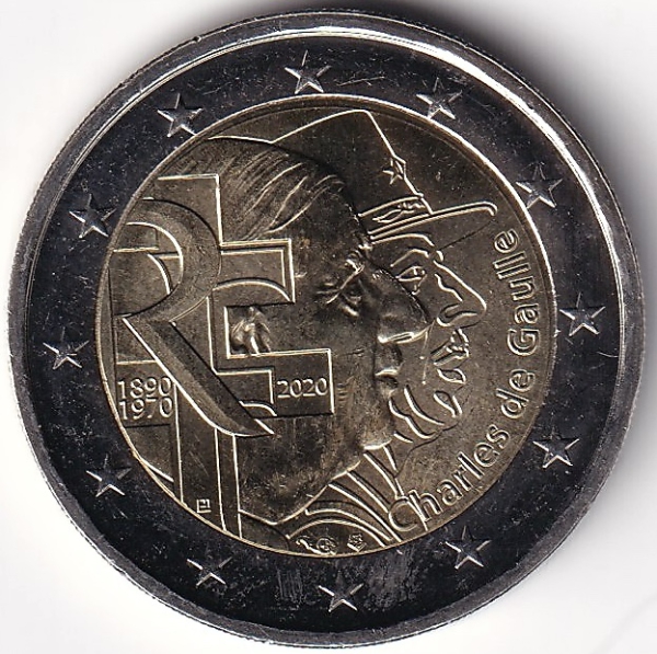 2 Euro Gedenkmünze Frankreich - 2020 - "Charles de Gaulie"