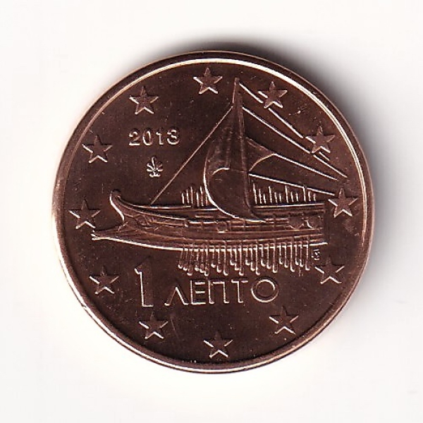 1 Cent Münze Griechenland 2013 - "Antike athenische Thriere"