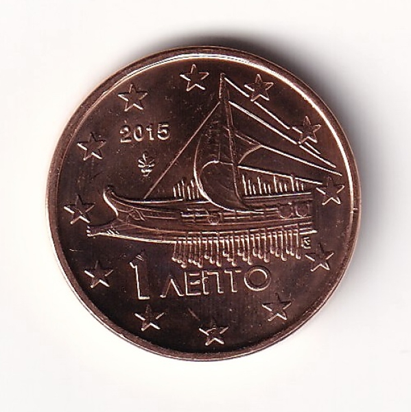 1 Cent Münze Griechenland 2015 - "Antike athenische Thriere"