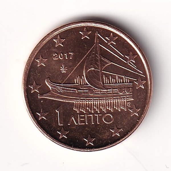 1 Cent Münze Griechenland 2017 - "Antike athenische Thriere"