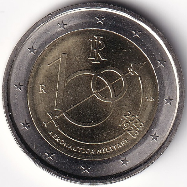 2 Euro Gedenkmünze Italien - 2023 - "100 Jahre Italiensche Luftstreitkräfte"