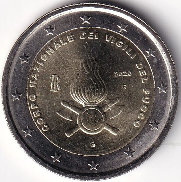 2 Euro Gedenkmünze Italien - 2020 - "Nationales Feuerwehr-Korps"
