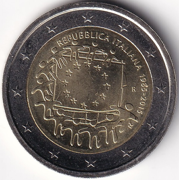 2 Euro Gedenkmünze Italien - 2015 - "30 Jahre Europaflagge"